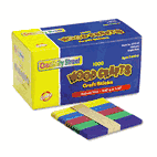 Chenille Kraft Colored Wood Craft Sticks, 4 1/2 X 3/8, Wood, Assorted, 1000/Box CKC377502
