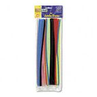 Chenille Kraft Jumbo Stems, 12" x 6mm, Metal Wire, Polyester, Assorted, 100/Pack CKC711001