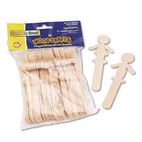Chenille Kraft People-Shaped Wood Craft Sticks, 5 3/8", Wood, Natural, 36/Pack CKC364502