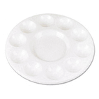 Chenille Kraft Round Plastic Paint Trays for Classroom, White, 10/Pack CKC5924