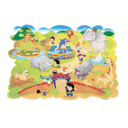 Chenille Kraft Zoo Animals Floor Puzzle, Cardboard, 54 Pieces, 4 ft. x 3 ft., Ages 3 and Up CKC95177