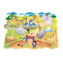 Chenille Kraft Zoo Animals Floor Puzzle, Cardboard, 54 Pieces, 4 ft. x 3 ft., Ages 3 and Up CKC95177