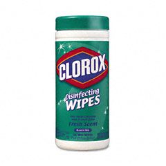 Clorox Fresh Scent Disinfecting Wet Wipes, Cloth, 7 x 8, 75/Canister COX15949EA