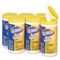 Clorox Lemon Scent Disinfecting Wet Wipes, Cloth, 7 x 8, 75/Canister, 6/Carton COX15948CT
