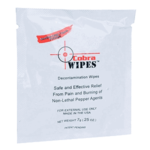 Cobra Decontamination Wipes 100PK, Safe and Effective Relief From Pain and Burning of Non-Lethal Pepper Agents