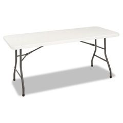 Cosco 6 Foot Resin Folding Table, 72w x 30d x 29-1/4h, White/Pewter CSC14168WSP1