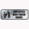 COSCO Brushed Metal Office Sign, Employees Must Wash Hands, 9 x 3, Silver COS098205
