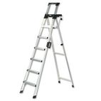 Cosco Eight-Foot Lightweight Aluminum Folding Step Ladder w/Leg Lock & Handle, 300lb CSC2081AABLD