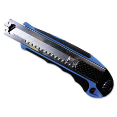 COSCO Heavy-Duty Snap Blade Utility Knife, Four 8-Point Blades, Retractable, Blue COS091514