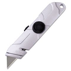 COSCO Self-Retracting Utility Knife, Silver Metal Handle COS091479