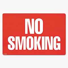 COSCO Two-Sided Signs, No Smoking/No Fumar, 8 x 12, Red COS098068
