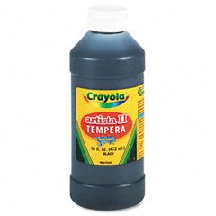 Crayola Artista II Washable Tempera Paint, Black, 16 oz CYO543115051