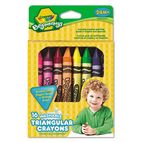 Crayola Beginnings Washable Triangular Crayons, Wax, 16/Box CYO52016T