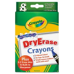 Crayola Dry Erase Crayons, Assorted, 8 per Pack CYO985200