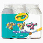 Crayola Glitter It! Pearl It! Texture It! Tempera Mixing Mediums, 3/Set CYO545504