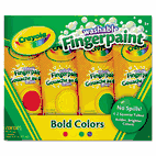 Crayola Washable Fingerpaint Pack, 4 Assorted Colors, 5 oz, 4/Pack CYO550011