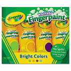 Crayola Washable Fingerpaint Pack,4 Assorted Colors, 5 oz, 4/Pack CYO550012