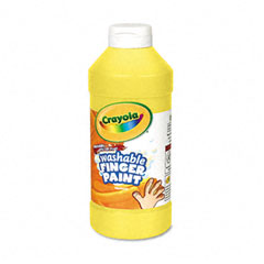 Crayola Washable Fingerpaint, Yellow, 16 oz CYO551316034
