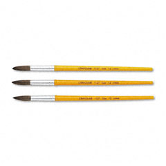 Crayola Watercolor Brush Set, Size 12, Camel Hair Blend, Round, 3/Pack CYO051127012