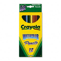 Crayola Watercolor Woodcase Pencils, 3.3 mm, 12 Assorted Colors/Set CYO684302