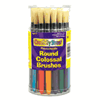 Creativity Street Colossal Brush, Natural Bristle, Round, 30/Set CKC5168