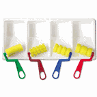 Creativity Street Foam Patterned Rollers with Paint Trays, Four Designs/Pack CKC9086