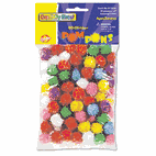 Creativity Street Glitter Pompons, 1/2" Multicolored Glitter Poms, Assorted Colors, 80/Pack CKC8116