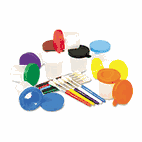 Creativity Street No-Spill Cups & Coordinating Brushes, Assorted Colors, 10/Pack CKC5104