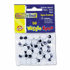 Creativity Street Round Black Wiggle Eyes, 10mm, Black, 50/Pack CKC344102