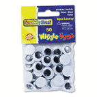 Creativity Street Round Black Wiggle Eyes, 15mm, Black, 50/Pack CKC344302