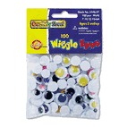 Creativity Street Wiggle Eyes Assortment, Assorted Sizes, Assorted Colors, 100/Pack CKC344601
