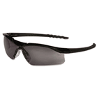 Crews Dallas Wraparound Safety Glasses, Black Frame, Gray Lens CRWDL112