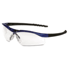 Crews Dallas Wraparound Safety Glasses, Metallic Blue Frame, Clear AntiFog Lens CRWDL310AF