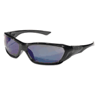 Crews ForceFlex Safety Glasses, Black Frame, Blue Lens CRWFF128B