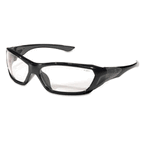 Crews ForceFlex Safety Glasses, Black Frame, Clear Lens CRWFF120