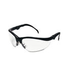 Crews Klondike Plus Safety Glasses, Black Frame, Clear Lens CRWKD310