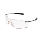 Crews Rubicon Frameless Safety Glasses, Silver Metal Temples, Clear Lens CRWT4110AF