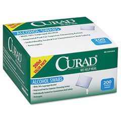 Curad Alcohol Swabs, 1 x 1, 200/Box MIICUR45581