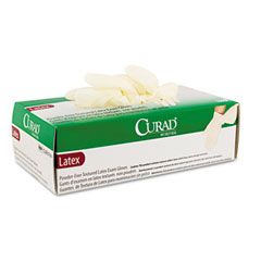 Curad Powder-Free Latex Exam Gloves, Large, 100/Box MIICUR8106