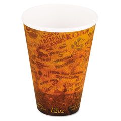 Dart Foam Hot/Cold Cups, 12 oz., Brown/Black, 1000/Carton DRC12U16ESC