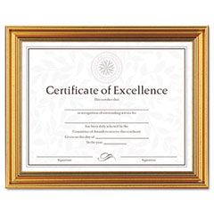 DAX Antique Colored Document Frame w/Certificate, Metal, 8-1/2 x 11, Gold DAXN1818N1T