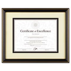 DAX Gold-Trimmed Document Frame w/Certificate, Wood, 11 x 14, Black DAXN2709S6T
