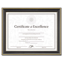 DAX Gold-Trimmed Document Frame w/Certificate, Wood, 8-1/2 x 11, Black DAXN2709N6T