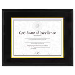 DAX Hardwood Document/Certificate Frame w/Mat, 11 x 14, Black DAX1511TB