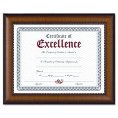 DAX Prestige Document Frame, Walnut/Black, Gold Accents, Certificate, 8 1/2 x 11" DAXN3028N1T