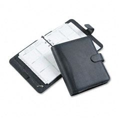 Day-Timer Avalon Leatherlike Vinyl Snap-Close Organizer Starter Set, 5-1/2 x 8-1/2, Black DTM84131