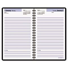 DayMinder Premiere Recycled Daily Appointment Book, Black, 4 7/8" x 8", 2012 AAGSK4600