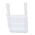 deflect-o 3 Pocket File Partition Set with Brackets, Letter, Clear DEF73501RT