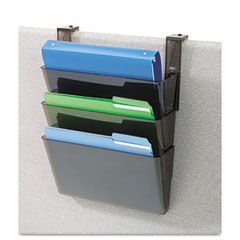 deflect-o 3 Pocket File Partition Set with Brackets, Letter, Smoke DEF73502RT