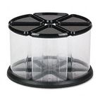 deflect-o 6 Canister Carousel Organizer, Plastic, 11 1/8 x 11 1/8, Black/Clear DEF39000104